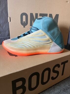 Adidas YEEZY Quantum Basketball Shoe in Teal, Cream & Orange